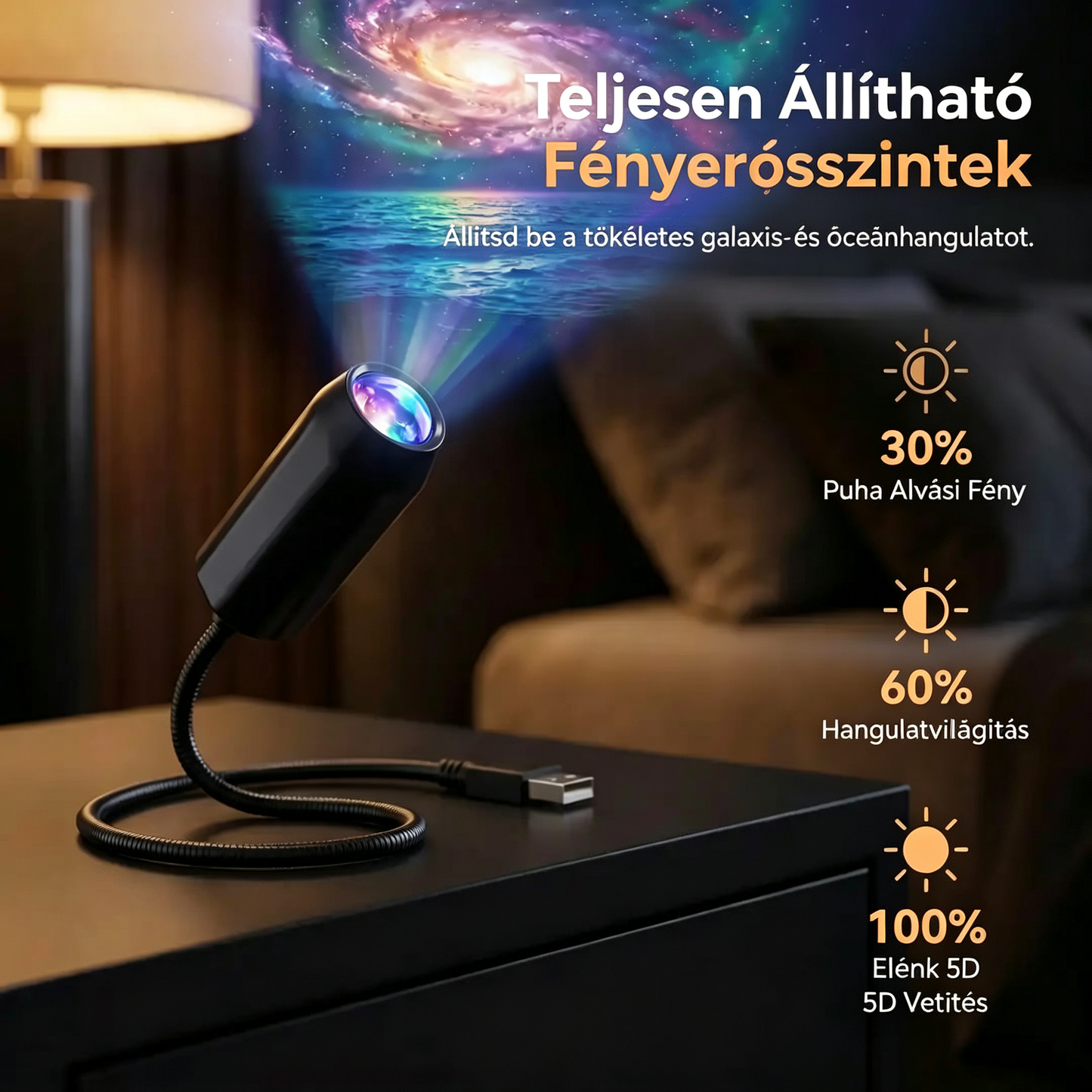 🔥Utolsó nap 70% kedvezmény | REBYIPO® Éjszakai fény projektor - Intelligens holografikus csillagprojektor🌠