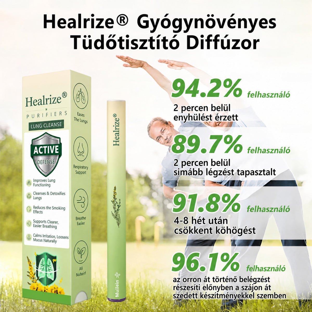 【Hivatalos Webáruház】Healrize® Gyógynövényes Ökörfarkfű Tüdőtisztító & Légzéskönnyítő Inhalátor 🌿 (Köhögéscsillapítás, nyákoldás, nehézlégzés és dohányos tüdő ápolása) 🚚 Készl🐟3️⃣