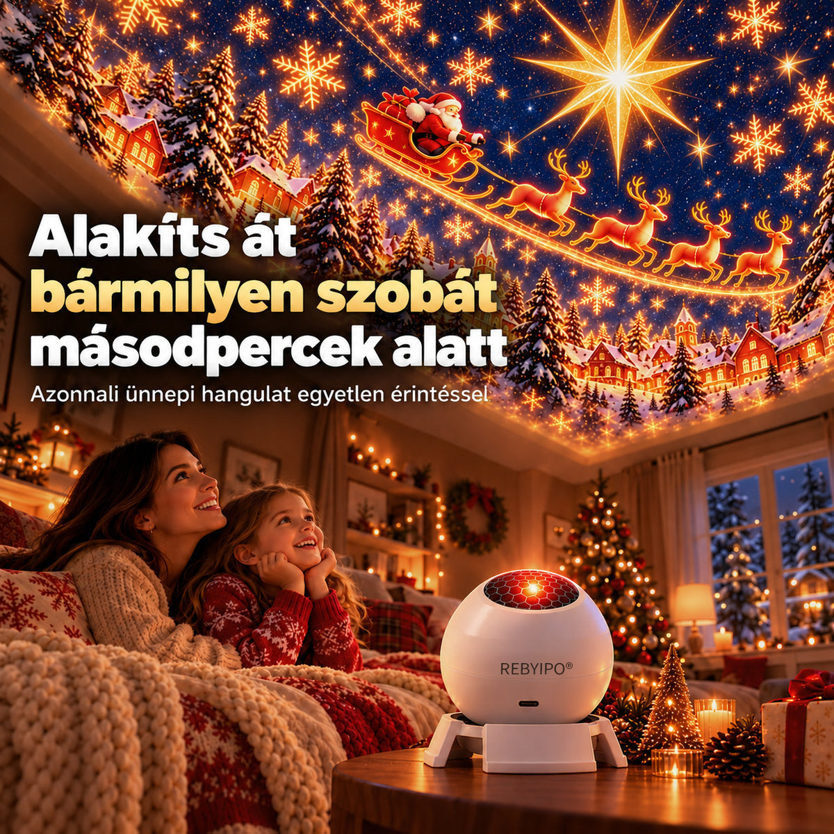 REBYIPO®🎄🎅🎁 Varázslatos karácsonyi fények ✨ Gyújtsd fel az ünnep varázsát🐟1️⃣