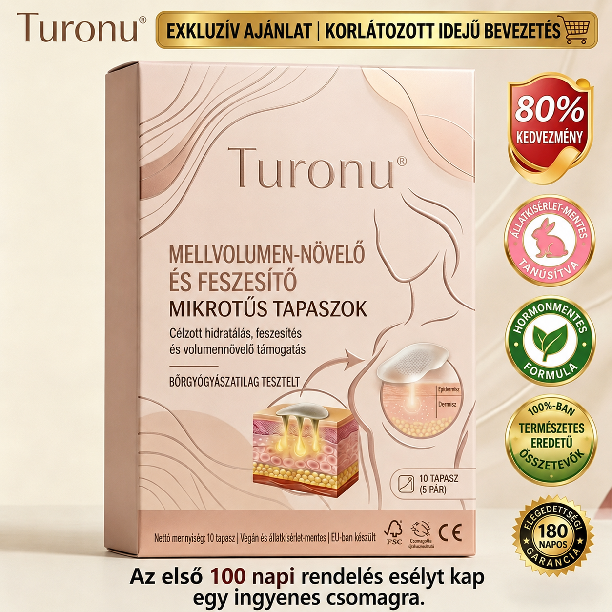 🦋🎀Turonu®🎁Célzott mellnagyobbításra szolgáló, fejlett nanomikrotűs tapasz🐷1️⃣