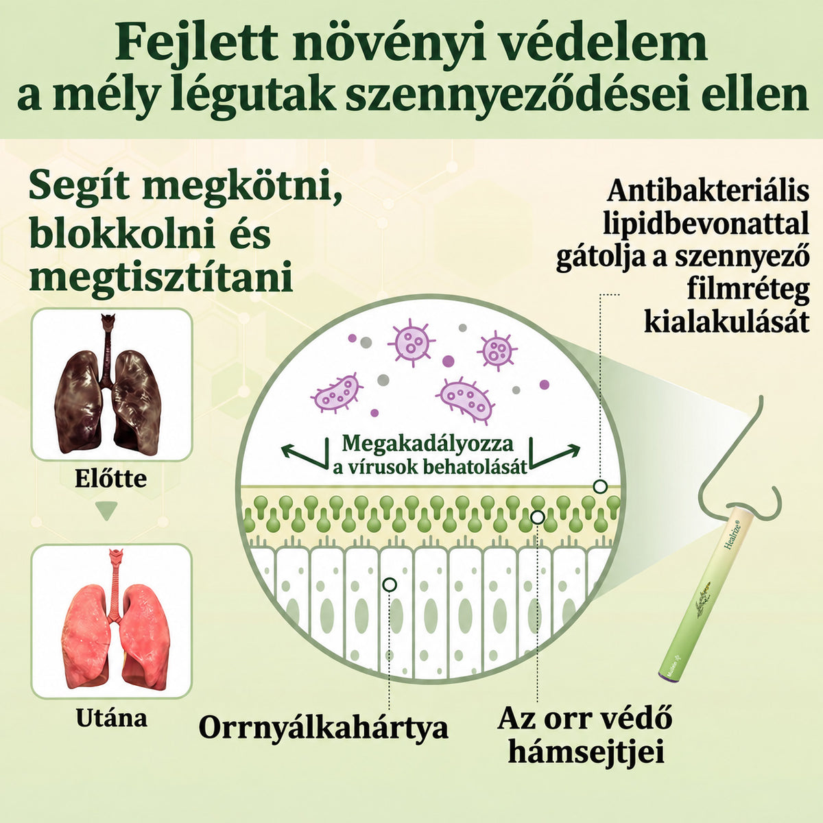 【Hivatalos Webáruház】Healrize® Gyógynövényes Ökörfarkfű Tüdőtisztító & Légzéskönnyítő Inhalátor 🌿 (Köhögéscsillapítás, nyákoldás, nehézlégzés és dohányos tüdő ápolása) 🚚 Készl🐟3️⃣