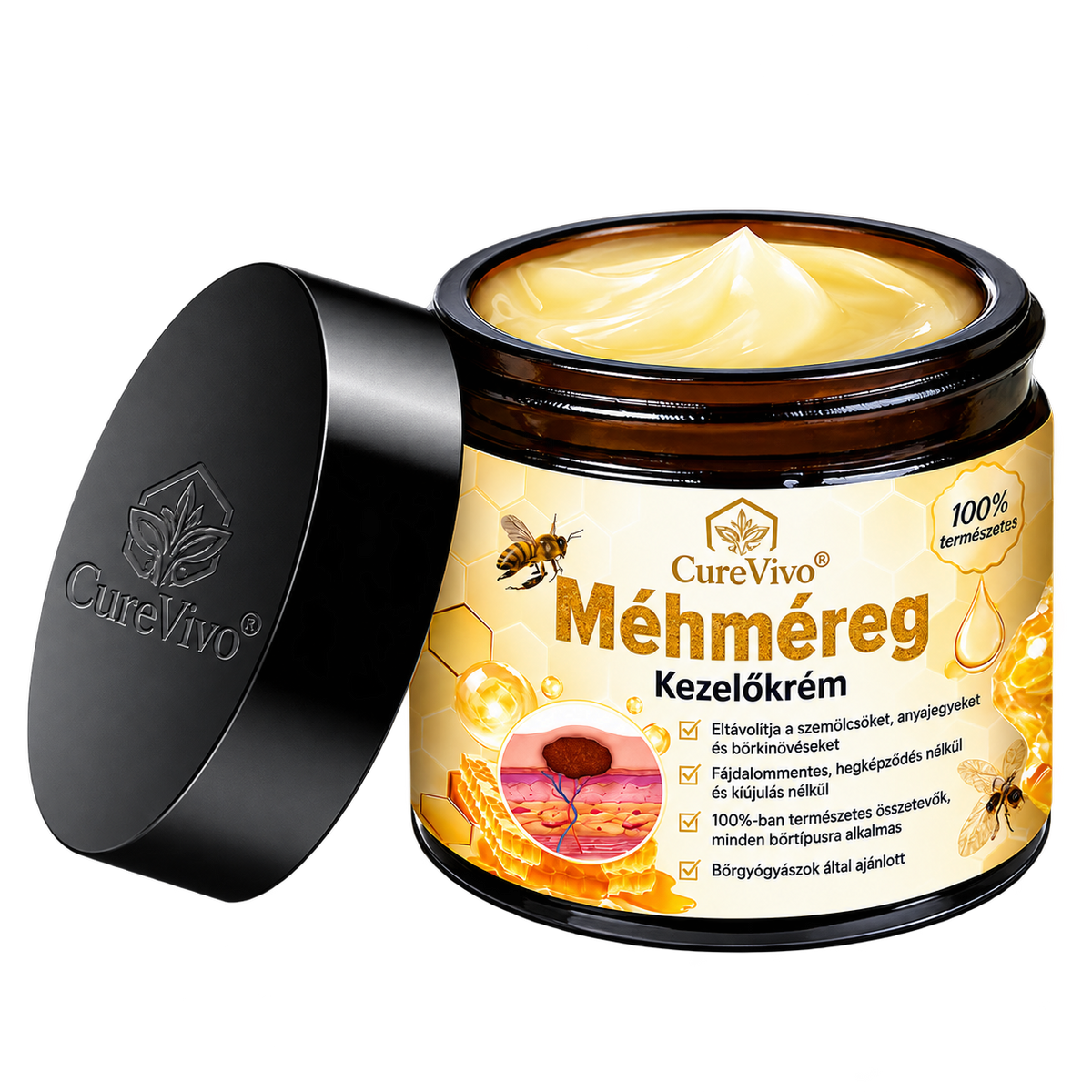 🔥  LIMITÁLT AJÁNLAT 👨‍⚕️🐝🌿 60% KEDVEZMÉNY | CureVivo® Méhméreg Bőrápoló Krém🐟3️⃣