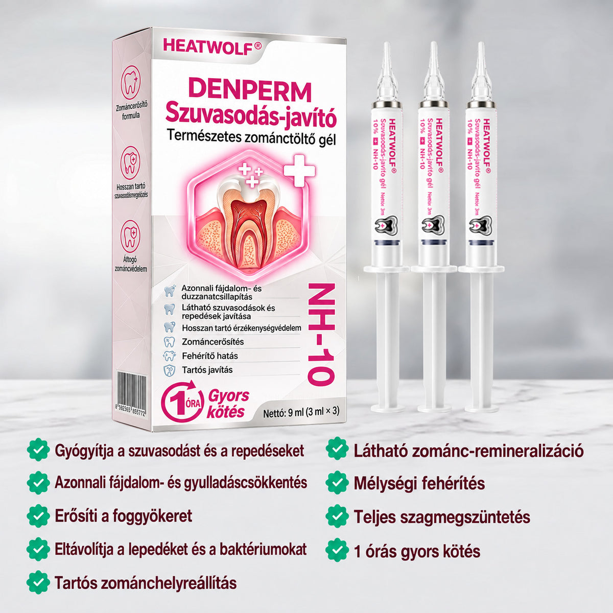🧚‍♀️☘️🦷HEATWOLF® DenPerm – Természetes fogzománc-töltő gél a fogszuvasodás helyreállítására
