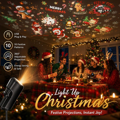 BVJ®✨Plug-&-Play HD Christmas Projector – 6 or 10 Festive Scenes(📦Buy 3 Free Shipping)