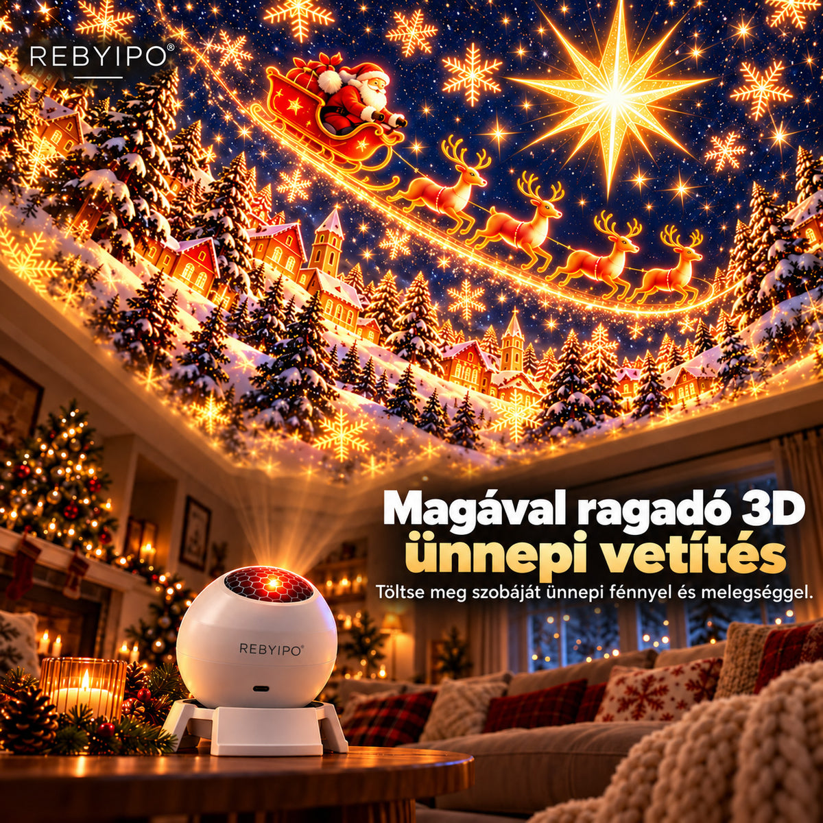 REBYIPO®🎄🎅🎁 Varázslatos karácsonyi fények ✨ Gyújtsd fel az ünnep varázsát🐟1️⃣